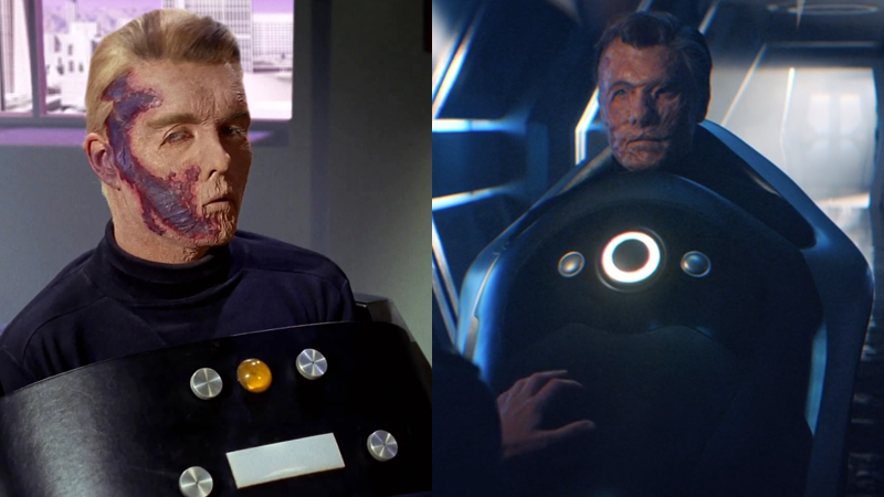 Pike’s tragic fate, rendered 53 years apart.